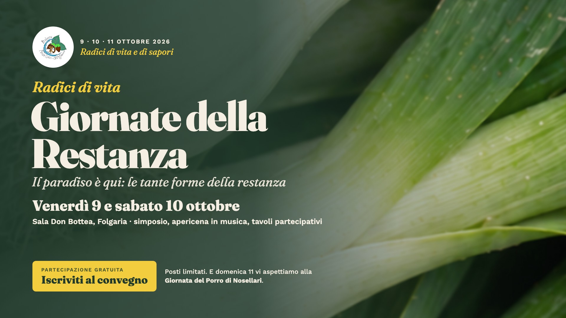 Giornate della Restanza 2026 — 9, 10 e 11 ottobre a Folgaria e Nosellari